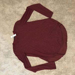 Theory burgundy long sleeve size small